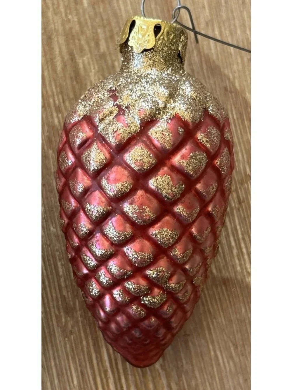 VINTAGE Snowy Pinecone Glass Christmas Ornaments Poland /other Lot Of 9